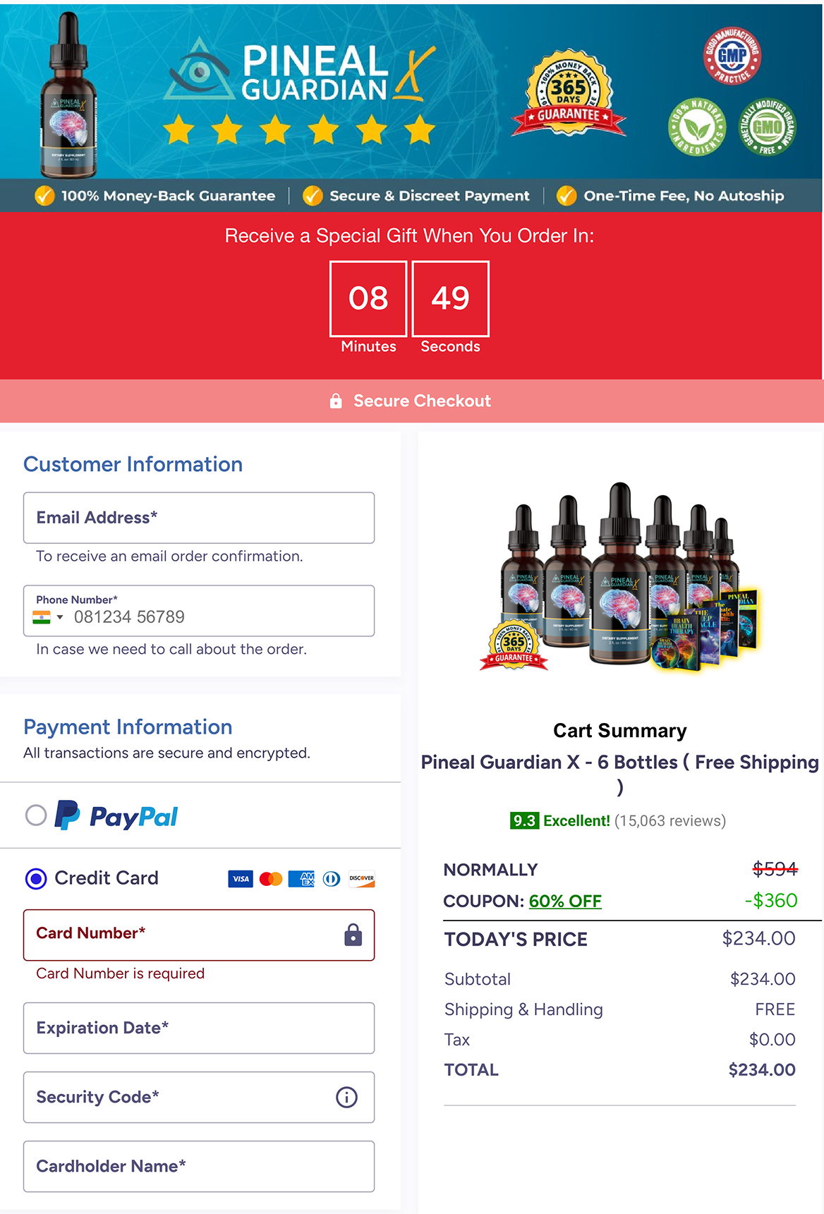 Pineal Guardian X Checkout